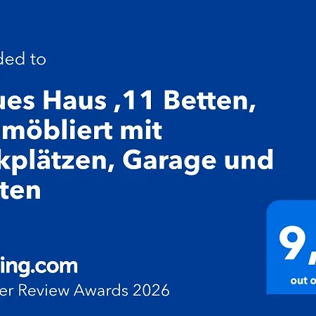 Neues Haus ,11 Betten, Voellmoebliert Mit Parkplaetzen, Garage Und Garten